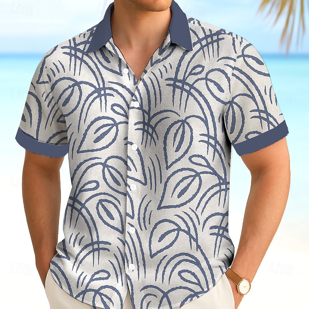 Miesten Trooppinen lehti Havaiji paita Button Up paita Havaijilaispaita Lyhythihainen Havaijilainen Loma Ranta-asut Kesä Kevät Sänkyjen avaus 3D-tulostus kauluspaidat Vaalean vihreä Sininen Apila 2025 - $23.99 –P6