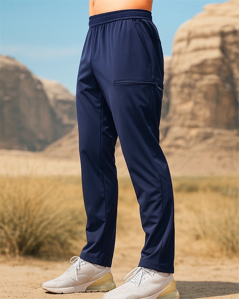 Herr Vandringsbyxor vandringsbyxor Utomhus Normal Vattentät Snabb tork Lättvikt Andningsfunktion Byxa Elastisk midja Svart Marinblå Camping / vandring Golf Löpning S M L XL XXL 2025 - $18.39 –P1