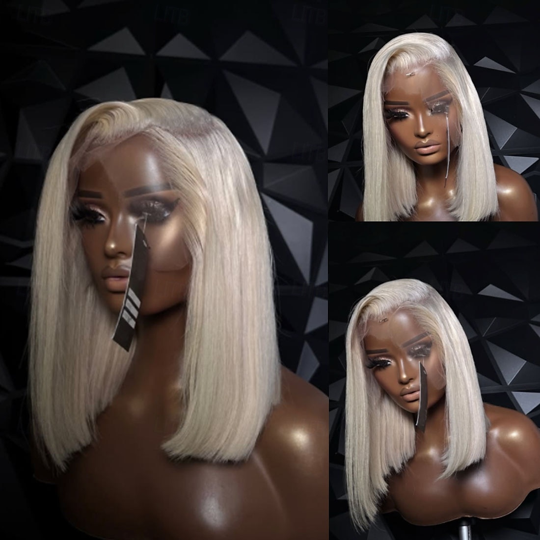 Cabelo brasileiro ondulado 100% cabelo virgem sem cola 5x5 perucas de fechamento de renda curto bob loiro acinzentado 13x4 peruca de renda frontal com cabelo de bebê linha capilar natural de 2025 por $340.59 –P4