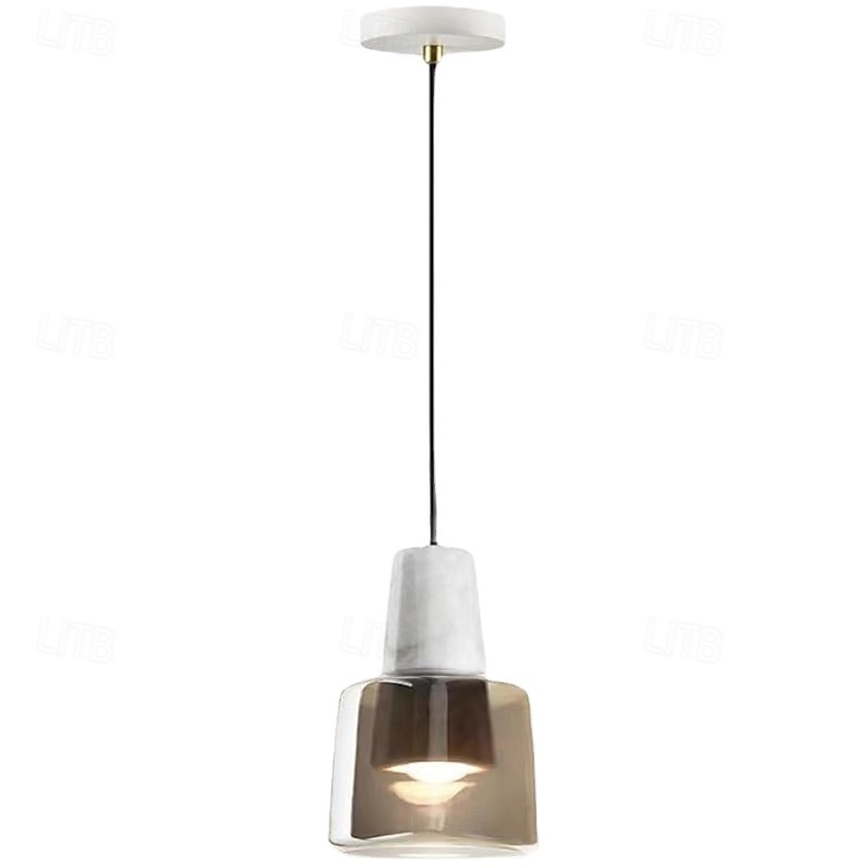 ModernChandelier, Nordic Minimalist Style Pendant Lamp, Marble Glass Material Gray Yellow Bottle Shape Chandelier, Lighting Fixtures for Bedside Study Bar 2025 - $180.99 –P5