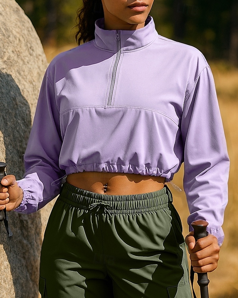 Mulheres Moletom com capuz Jaqueta de Trilha Jaqueta esportiva Ao ar livre Proteção Solar Respirável Secagem Rápida Roupas de caminhada Roupas de caminhada Outono Jaqueta Tênis Golfe Corrida Côr de 2025 por $28.99 –P7