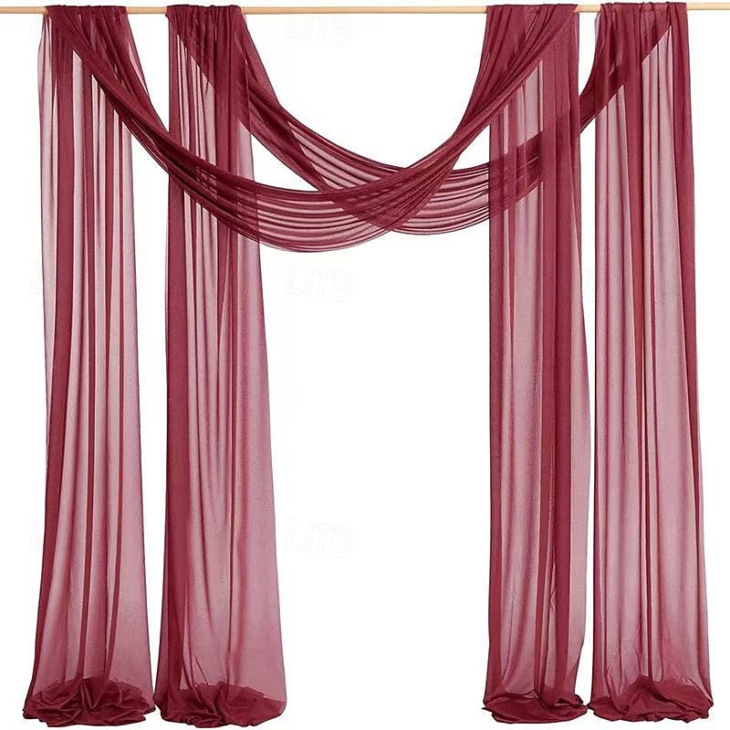 20FT Mesh Tulle Fabric, Silky Wrinkle-Resistant Chiffon Sheer Drapery for Wedding Decor, Bridal Canopy, Event Backdrop, Festival, and Arch Drapes 2025 - $17.49 –P16