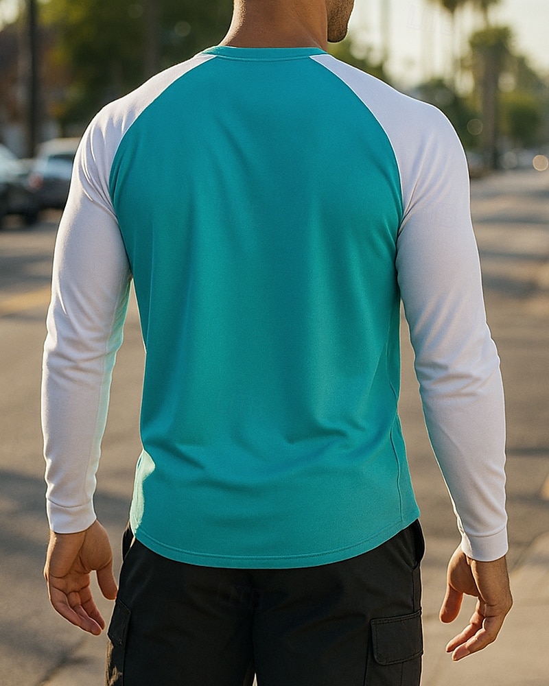 Herr Löpartopp T-shirt för jogging Långärmad T-shirt Snabb tork Lättvikt Andningsfunktion Tennis Golf Löpning Sportkläder Sportkläder Färgblock Vit Rosa Purpur 2025 - $19.49 –P2
