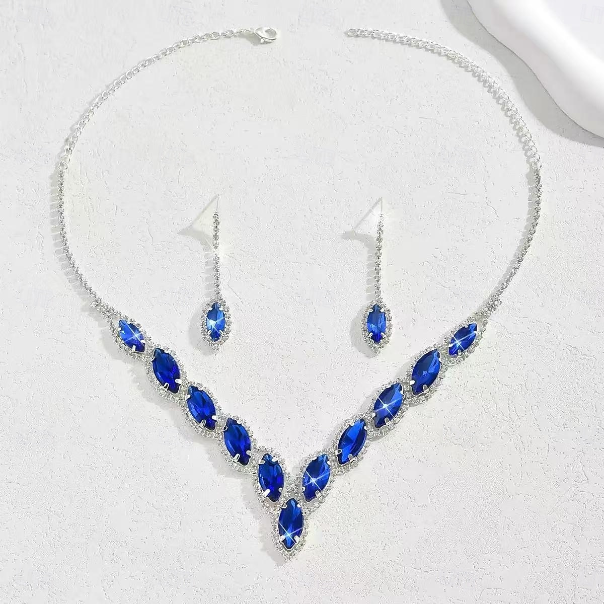 Свадебные комплекты ювелирных изделий 1 Сплав Серьги Ожерелья Жен. Стиль Очаровательный Комплект ювелирных изделий Назначение Вечерние наряды 2026 - $21.99 –P5