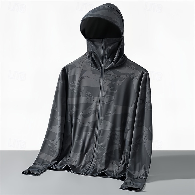 Homens Jaqueta de Corrida Jaqueta Outdoor Zip Completo Manga Longa Casacos Atlético Côr Camuflagem Proteção Solar Secagem Rápida Leve Resfriamento UV Tênis Golfe Corrida Roupa de esporte Roupas de 2026 por $14.99 –P4