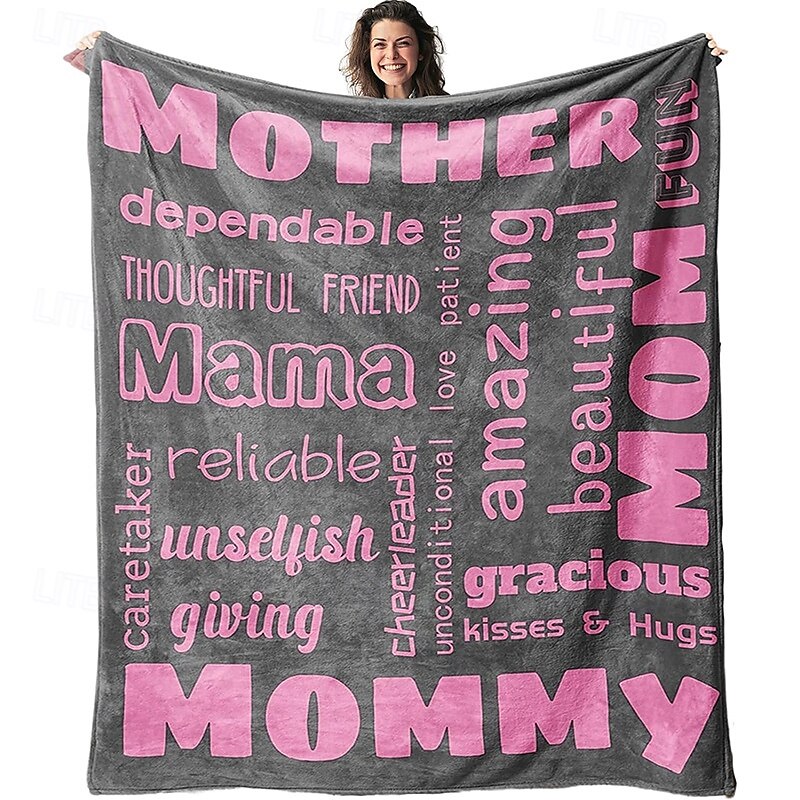 Manta para el día de la madre, una carta para mamá, regalo para el día de la madre, manta suave y acogedora, regalo perfecto para mamá, diseño floral o de corazón, cálida y cómoda 2025 - $19.99 –P2