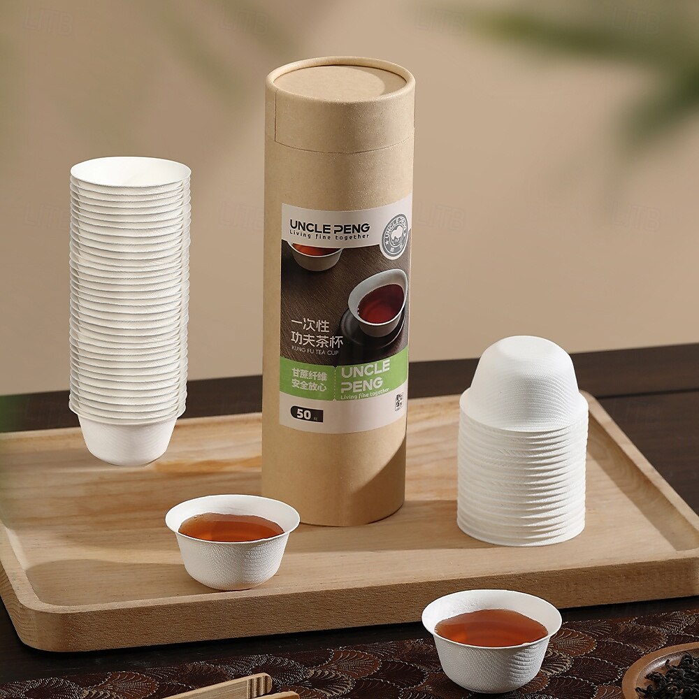 45ml φλιτζάνια τσαγιού kung fu, χάρτινα ποτήρια μιας χρήσης υψηλής ποιότητας, ανθεκτικά στη θερμότητα από 0 έως 100 βαθμούς Κελσίου, φιλικά προς το περιβάλλον και ανακυκλώσιμα, 25 τεμάχια/50 τεμάχια 2025 - $8.49 –P7