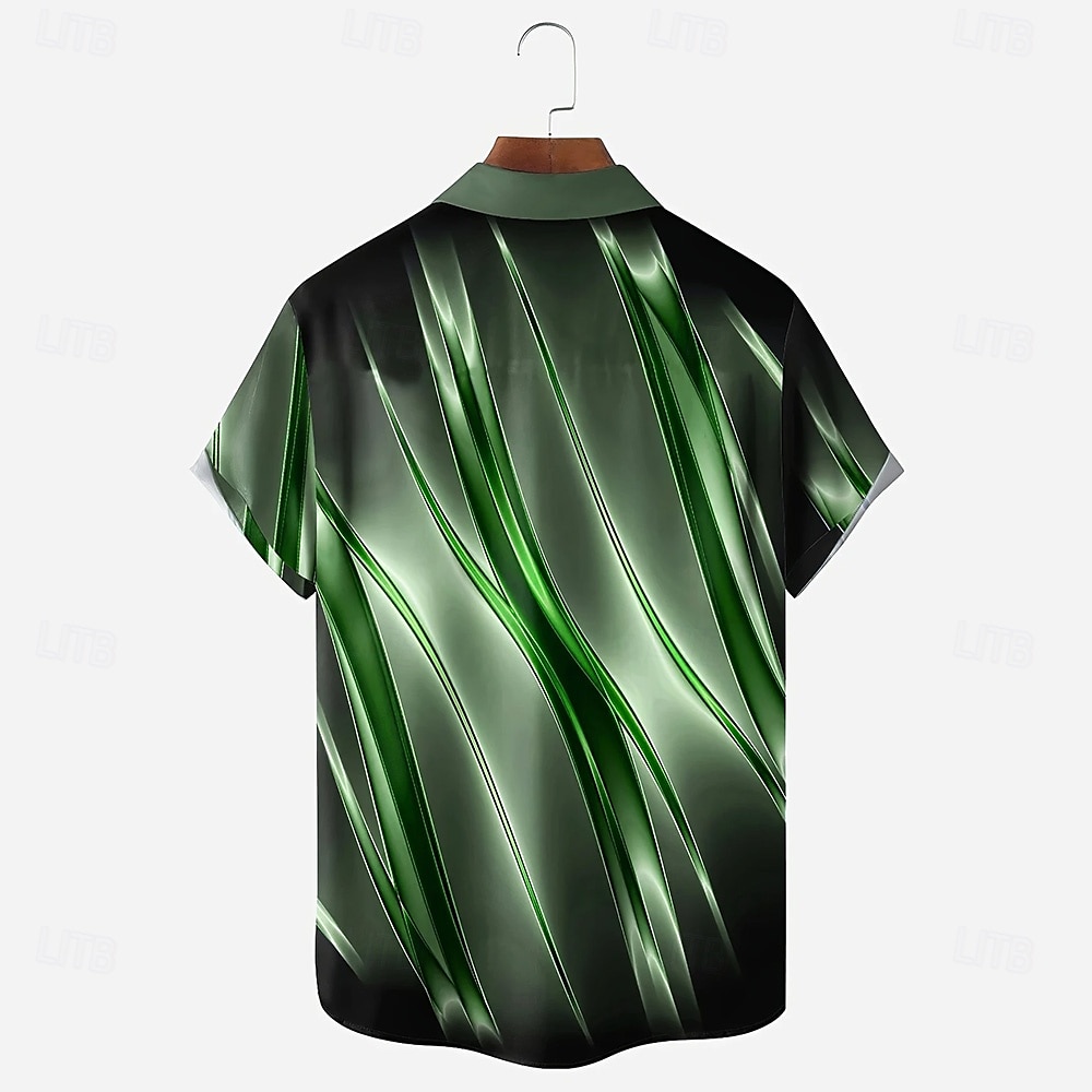 Herr Geometrisk Marmor Abstrakt konst Skjorta Sommarskjorta Knapp upp skjorta Kortärmad Mode Casual Utomhus Semester Vardag Sommar Vår Nedvikt 3D-utskrift krage skjortor Främre en ficka Rubinrött 2025 - $23.99 –P8