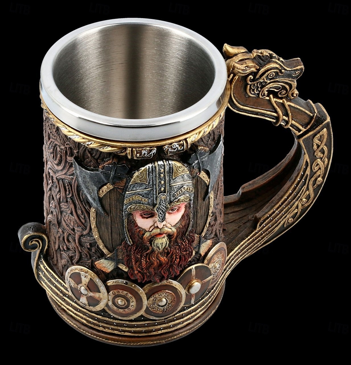 Caneca de pirata viking com cabeça de dragão medieval, caneca de presente para Oktoberfest, copo de cerveja de resina 3D com forro de aço inoxidável, utensílios de bar góticos para decoração de casa, pub ou taverna de 2025 por $27.99 –P3