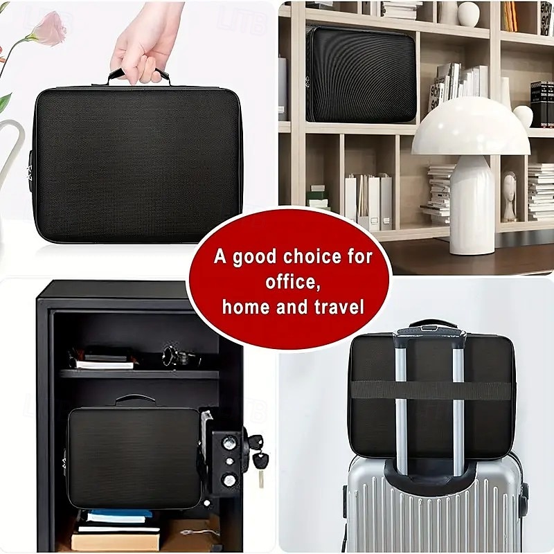 Scatola portadocumenti e portacertificati portatile per laptop, 1 pezzo di borsa portaoggetti dal design unico con lucchetto a combinazione, organizer per file di grande capacità a 3 strati, leggero, del 2025 a $17.99 –P1