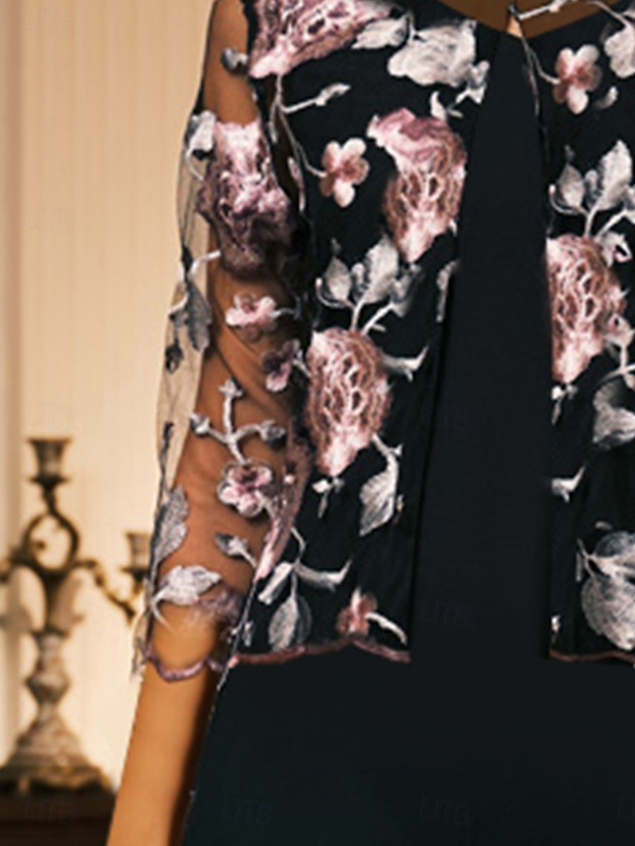 Damen Blazer Leicht Spitze Bestickt Elegant Blumen Formell Kurz Rundhalsausschnitt Lässiger Schnitt Dreiviertelarm Oberbekleidung Schwarz Sommer Frühling 2025 - $49.99 –P3