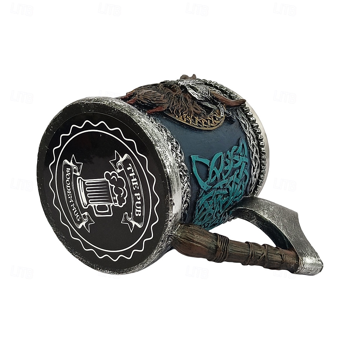 halbă de bere vikingă, cană cadou Oktoberfest cu topor de luptă medieval, ceașcă de cafea pirat nordic, halbă războinic viking, halbă de bere nordică rustică 2025 - $21.99 –P6