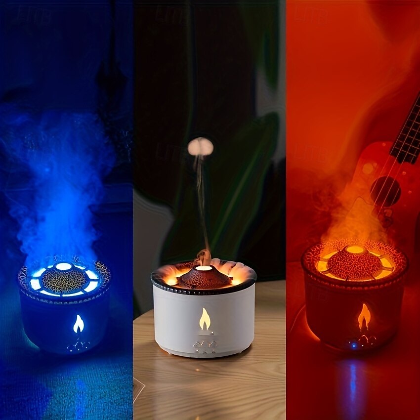 Volcanic Flame Aroma Diffuser with LED Night Light - Portable Essential Oil Humidifier Auto Shut-Off 2 Color Modes Ideal for Home & Office 2025 - $68.99 –P9