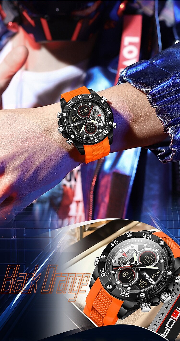 Sanda 5104 luxe elektronisch studentenhorloge, multifunctioneel, waterdicht, sporthorloge, staptijd, mode elektronisch studentenhorloge 2025 - $35.99 –P12