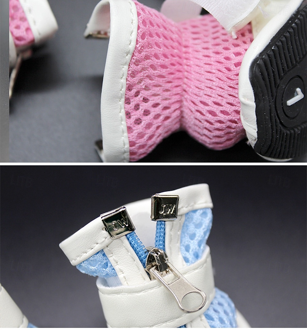 Mesh-Hundeschuhe, Haustierstiefel, atmungsaktive Hundeschuhe für kleine Hunde, wasserdichte Haustiersandalen mit rutschfester Sohle und Reißverschluss, langlebiger Haustierpfotenschutz für heißen 2026 - $15.49 –P5