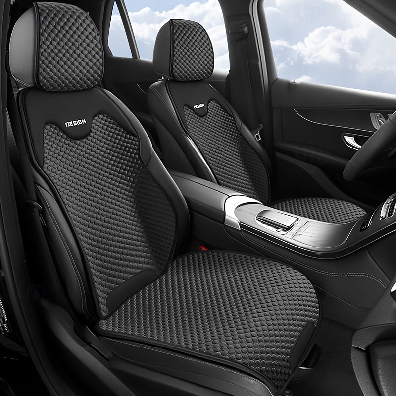 High-End Comfortable Car Seat Cover  Universal Type Compatible with Airbags Suitable for Sedans Trucks Vans SUVs All Season Universal Combination Set Black and Gray and White 2025 - $28.99 –P9