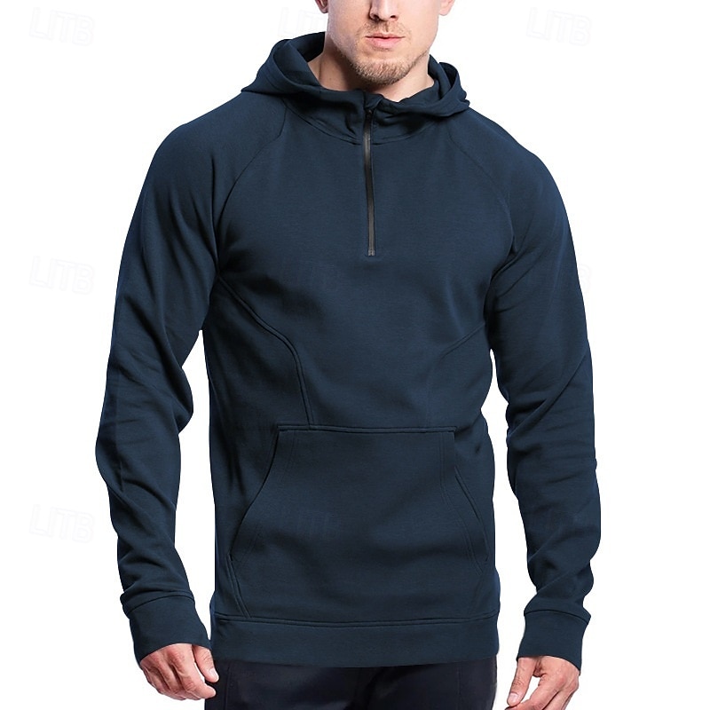 Hombre Sudadera Sudadera con capucha de lana Sudadera táctica con capucha Negro Verde Ejército Azul Marino Gris Oscuro Con Capucha Plano Cerrar Retazos Cremallera de un cuarto Deporte Casual Diario 2025 - $31.99 –P3