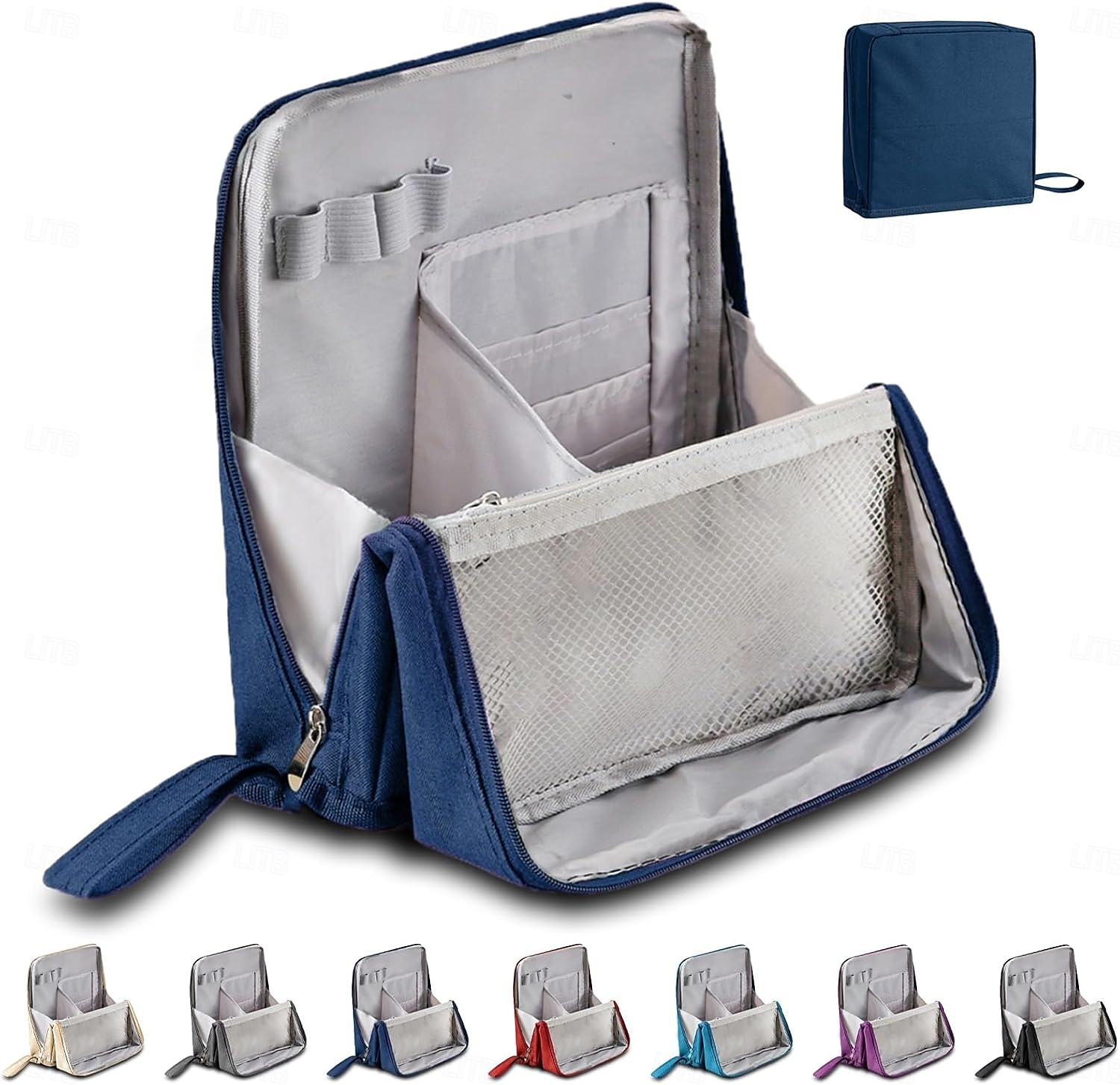 Standing Makeup Bag, Waterproof Large Capacity Toiletry Bag with Compartments, Portable Travel Cosmetic Organizer, Multi-Purpose Pencil & Makeup Storage Case 2026 - $15.99 –P3