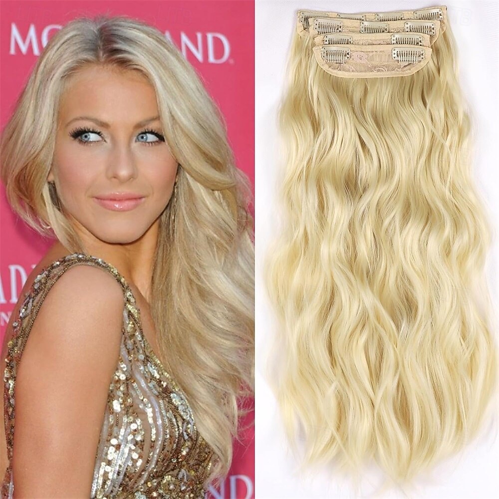 Extensões de cabelo de 20 polegadas com clipe, extensões de cabelo sintético longo e ondulado, extensões de cabelo rosa grosso com clipe, extensões de cabelo de trama dupla para mulheres de 2025 por $26.99 –P4