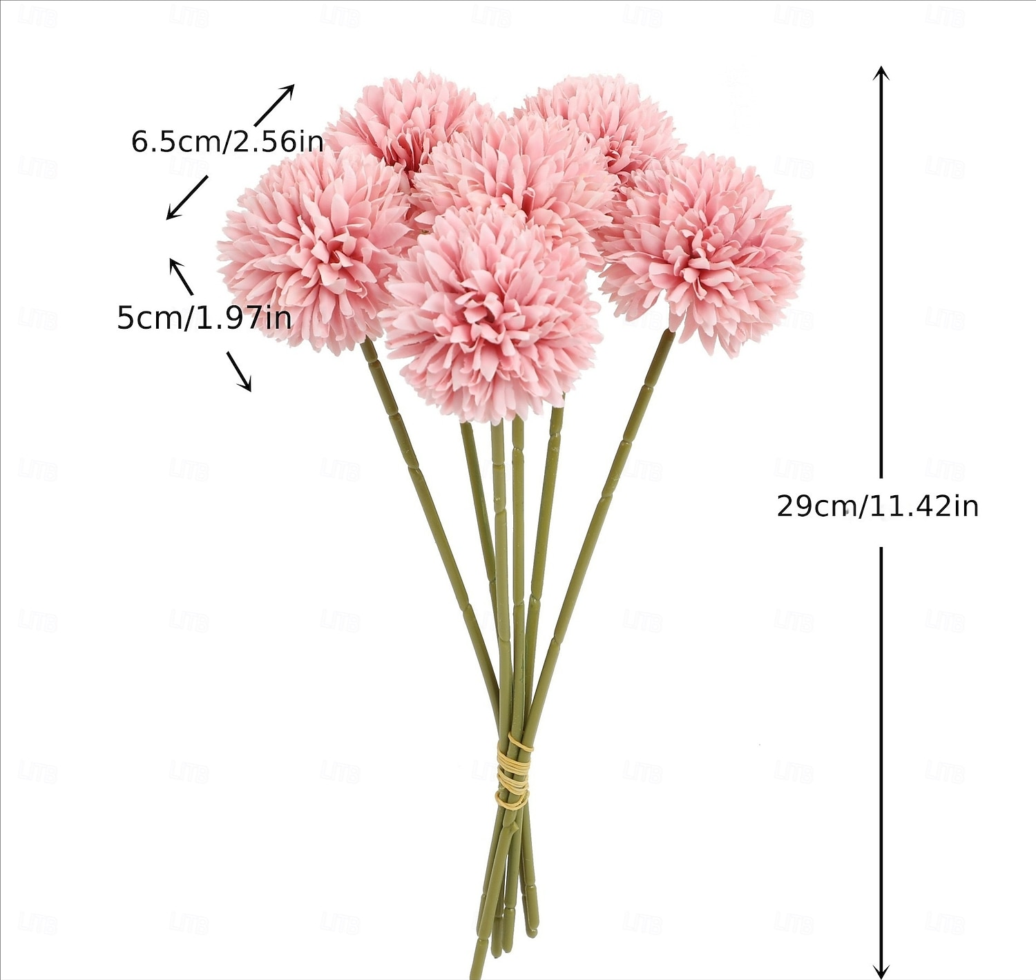 6 bolas de flores artificiales de crisantemo y diente de león para sala de estar, cerámica, decoración de bodas y arreglos florales de imitación. 2025 - $11.49 –P6