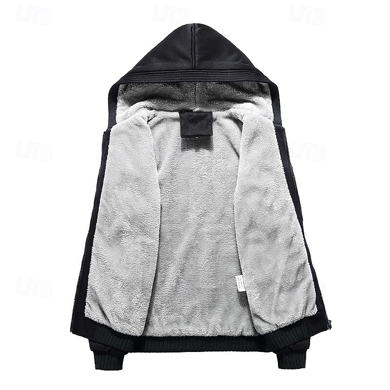 Per uomo Felpa con cappuccio e zip Felpa con zip Felpa con cappuccio in pile Nero Rosso Blu marino Grigio Con Cappuccio Colletto Mao Semplice Con zip Tasca Frontale Sport & Outdoor Casuale Quotidiano del 2025 a $25.99 –P5