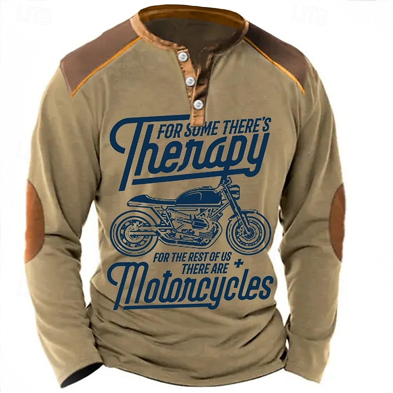 Per uomo Alfabetico Stampe astratte Camicia Henley Magliette grafiche Camicia d'epoca Manica lunga Di tendenza Essenziale Informale Esterno Giornaliero Per uscire Primavera estate Blu Marrone Verde del 2025 a $22.99 –P2
