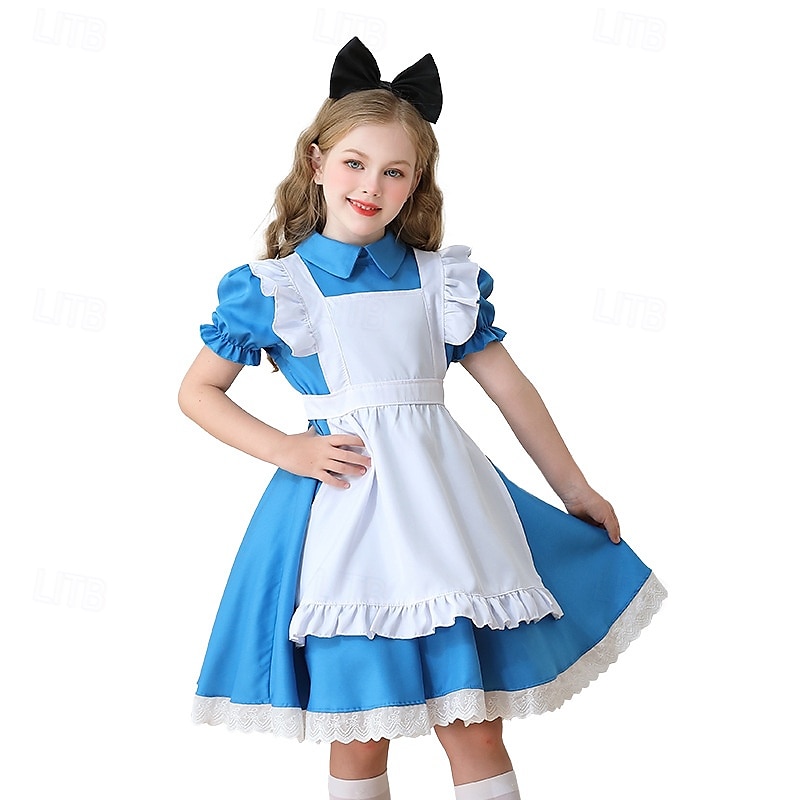 Alice in Wonderland Pohádka Alice Šaty Postavy z pohádek Sladká Lolita Filmové kostýmy for Dívčí Dětské předvečer Všech svatých Karneval Světový den knihy Výkon Vzdělávací převlékání Školní akce 2025 - $40.99 –P6