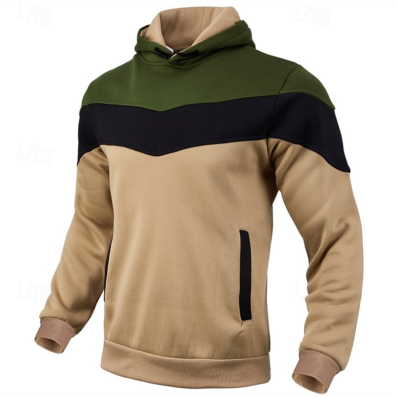 Per uomo Felpa con cappuccio Nero Blu marino Blu Arancione Cachi Con Cappuccio Blocco di colori Patchwork Sport & Outdoor Quotidiano Ferie Poliestere Streetwear Essenziale Casual Primavera Autunno del 2026 a $10.49 –P3