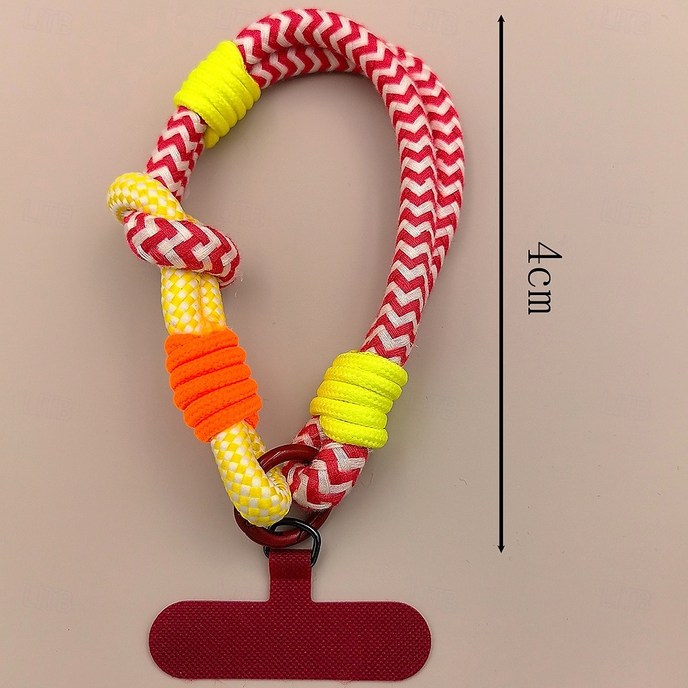 Cuerda corta de moda de dos pliegues a juego con colores, cuerda corta de muñeca simple, cuerda colgante de doble capa, firme y resistente, antirroturas y anticaídas, cuerda para colgar teléfonos 2025 - $11.99 –P1