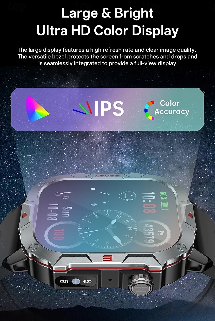 Relógios inteligentes esportivos c40pro com tela ultra grande, assistente de voz e controle de música, relógio inteligente com mostrador personalizado, relógios de pulso de 2025 por $28.99 –P3