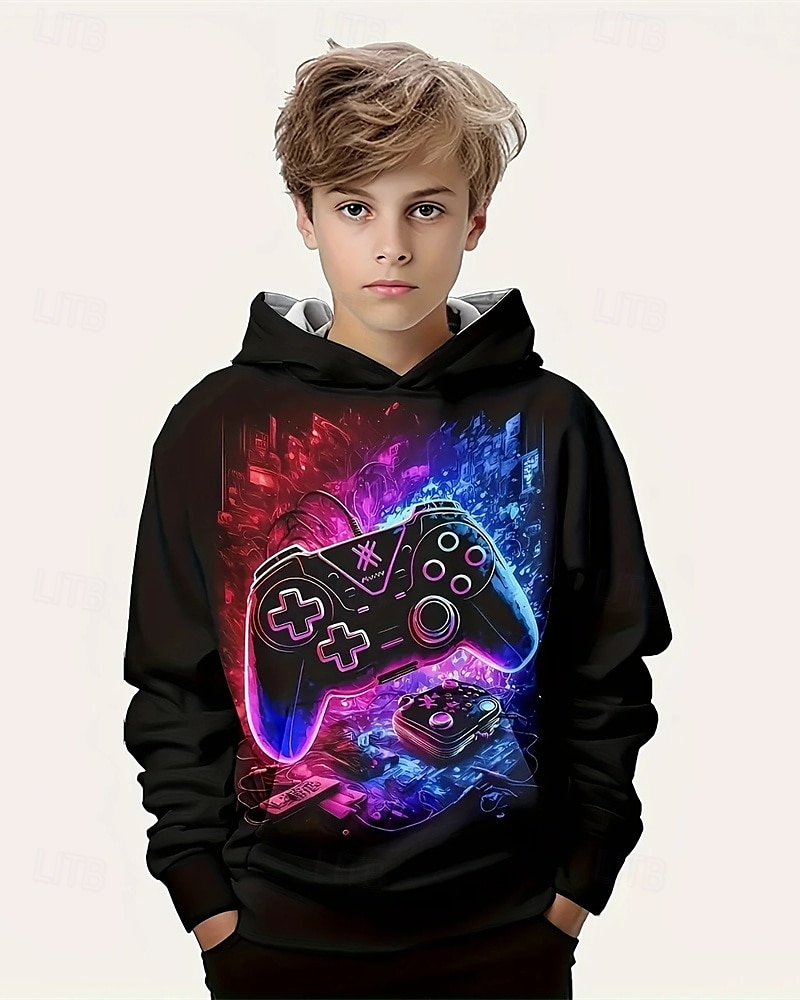 Ragazzi 3D Gioco Felpa con Cappuccio Manica Lunga Primavera Autunno Moda Streetwear Bambini 4-12 Anni Con cappuccio All'aperto Casuale Quotidiano Vestibilità regolare del 2025 a $18.99 –P1
