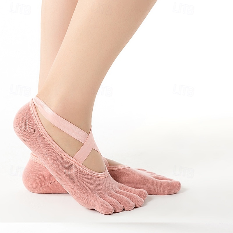 Dam Golvstrumpor Fem tår Anti-Friction svettabsorberande Andningsfunktion För Kondition Pilates Yoga 2025 - $3.99 –P2
