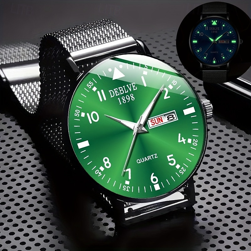 A New Milan Stainless Steel Bracelet Business Quartz Watch With A Px7 Water Resistance Rating And Luminous Date And Day Display. It Is A Fashionable Trendy Casual And Versatile Sports Men'S Business 2025 - $16.99 –P3