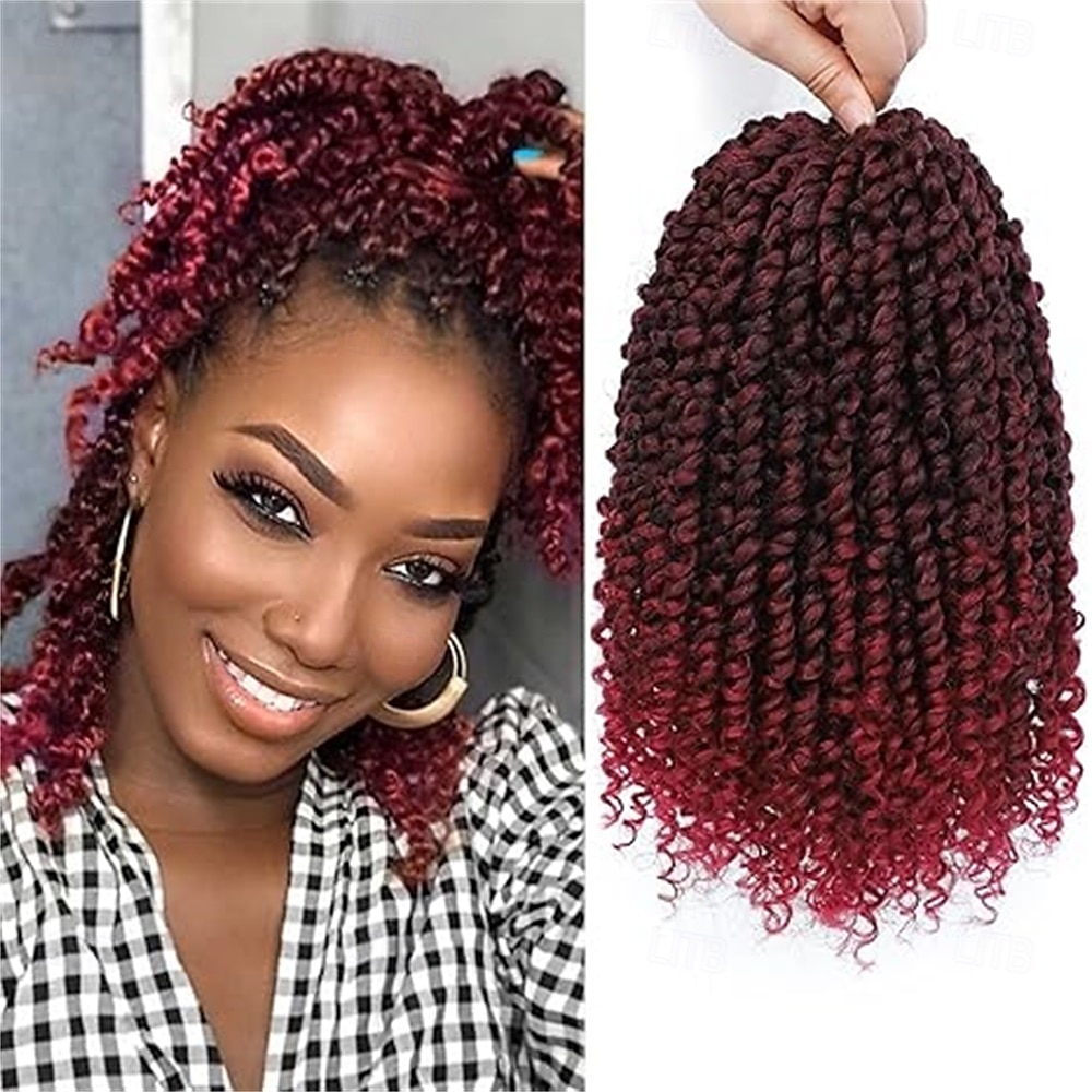 Pre-Twisted Passion Twist Hair 8 Packs 112 Strands Pre Looped Passion Twist Braiding Hair for Women Short Passion Twists Crochet Hair Synthetic Hair Extensions 2025 - $47.99 –P10