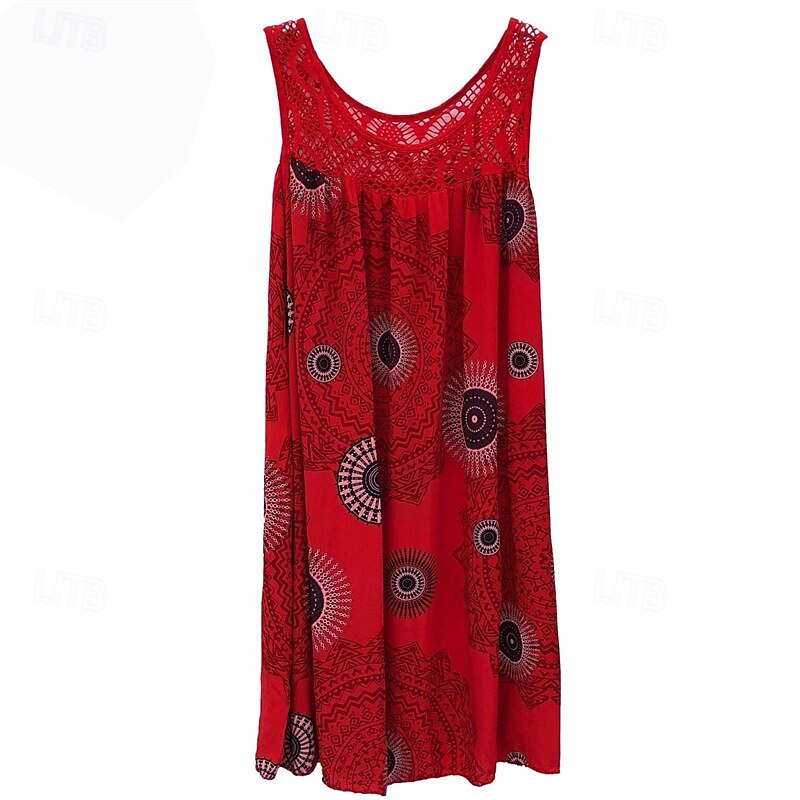 Damen Langes Kleid Maxikleid Freizeitkleid Schwingkleid Sommerkleid Unterkleid Mode Modern Täglich Strand Wochenende Normale Passform Grafik Ärmellos Rundhalsausschnitt Schwarz Weiß Gelb Wein Sommer 2025 - $20.99 –P11