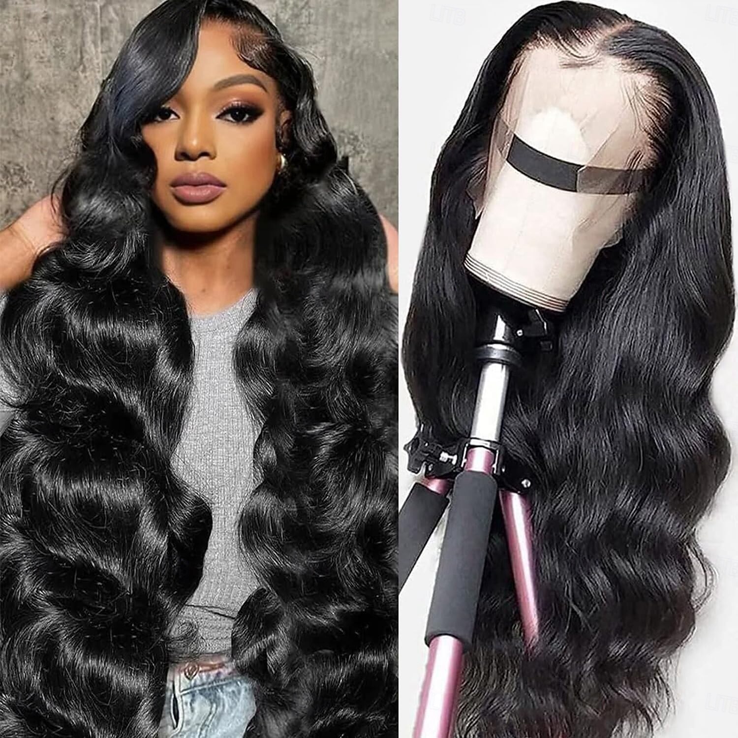 Peruca de renda de cabelo humano de cor natural 13*6, renda frontal, cabelo humano ondulado, densidade de 150%, 14-28 polegadas de 2026 por $222.09 –P1