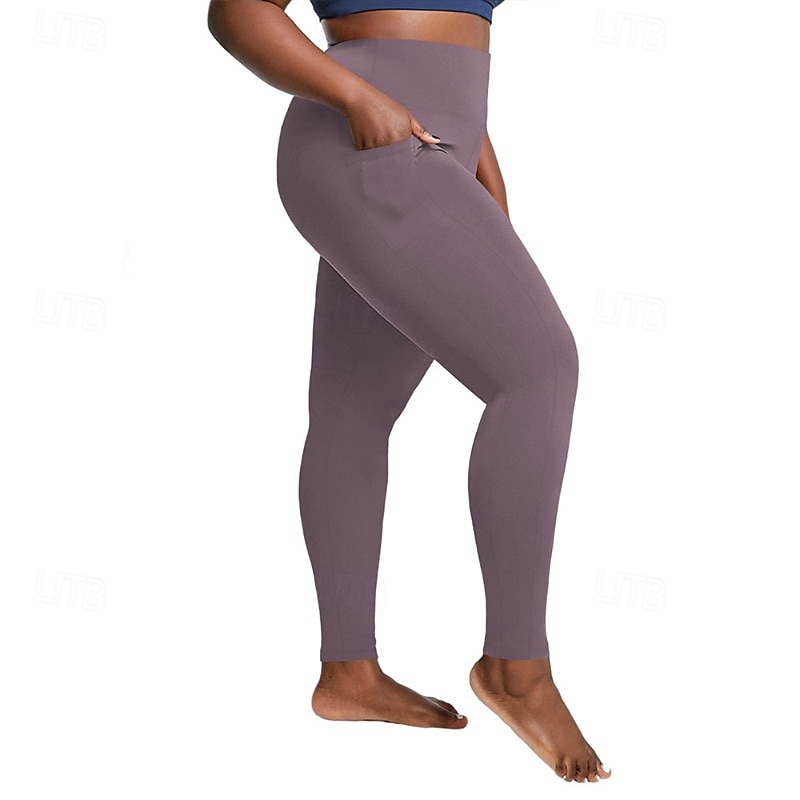 Per donna leggings da pilates pantaloni sportivi Leggings da yoga Tasca Leggero Pilates Palestra Corsa Pantaloni Nero Rosa polverosa Borgogna Spandex Taglie Forti Gli sport Abbigliamento sportivo del 2025 a $18.49 –P8