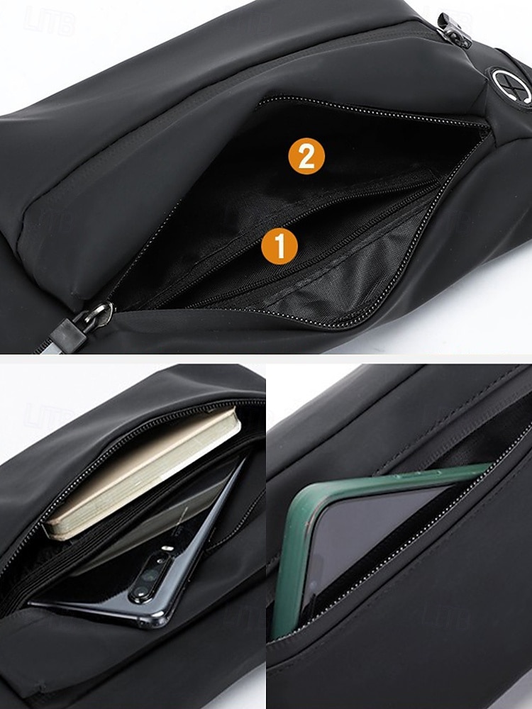 Marsupio impermeabile da uomo con strisce riflettenti - marsupio antigraffio, indossabile come borsa a tracolla, adatto per spostamenti quotidiani, viaggi e attività all'aperto del 2025 a $14.99 –P7
