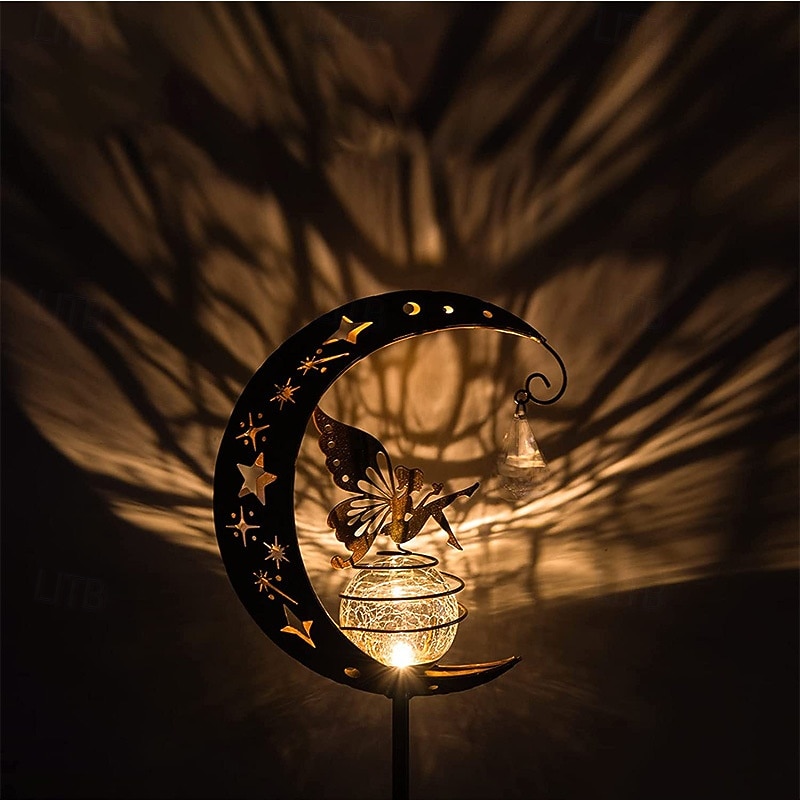 1 pz luce solare da giardino luce decorativa per esterni luce luna fata angelo luce da prato luce calda impermeabile luce a led per villa cortile canale prato terrazza decorazione da giardino del 2026 a $25.99 –P3