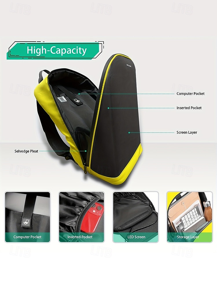 Tiener Jongens  Studenten LED Display Rugzak met App Controle Waterdichte Techwear Laptop Rugzak voor Reizen Spelletjes Pendelen 2026 - $99.99 –P10