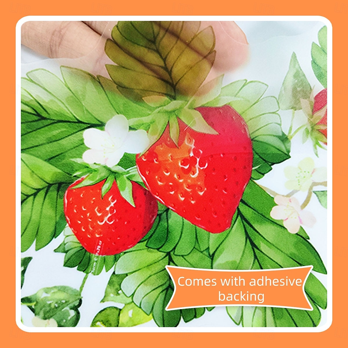 αυτοκόλλητο τοίχου με φρέσκια φράουλα και λουλουδάτο αμπέλι, αυτοκόλλητο διακοσμητικό τοίχου για διακόσμηση φόντου σαλονιού, κουζίνας και υπνοδωματίου 2025 - $7.99 –P5