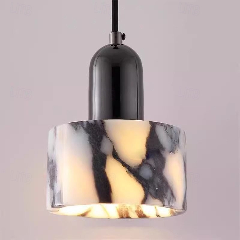 Luxury Round Natural Stone Pendant Lamp Bedroom Bedside LED Chandelier Living Room Home Hanging Lights 2026 - $249.99 –P1