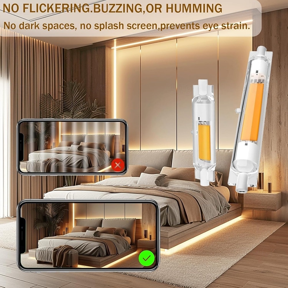 R7S LED-buislampen 220V 78mm 118mm diep dimbare lampen 10W 20W dubbele fitting T3 LED-vervanging voor halogeenlamp 2 stuks 2026 - $57.03 –P5