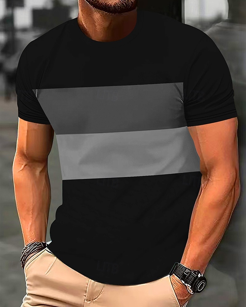 Bărbați Tricou Tricouri Cămașă cu mânecă scurtă Tee Top Manșon scurt Stil Nautic Vară Bloc Culoare Modă Designer De Bază Peteci Vacanță Stradă Ieșire Galben Rosu Portocaliu Top tricou pentru bărbați 2025 - $13.49 –P3