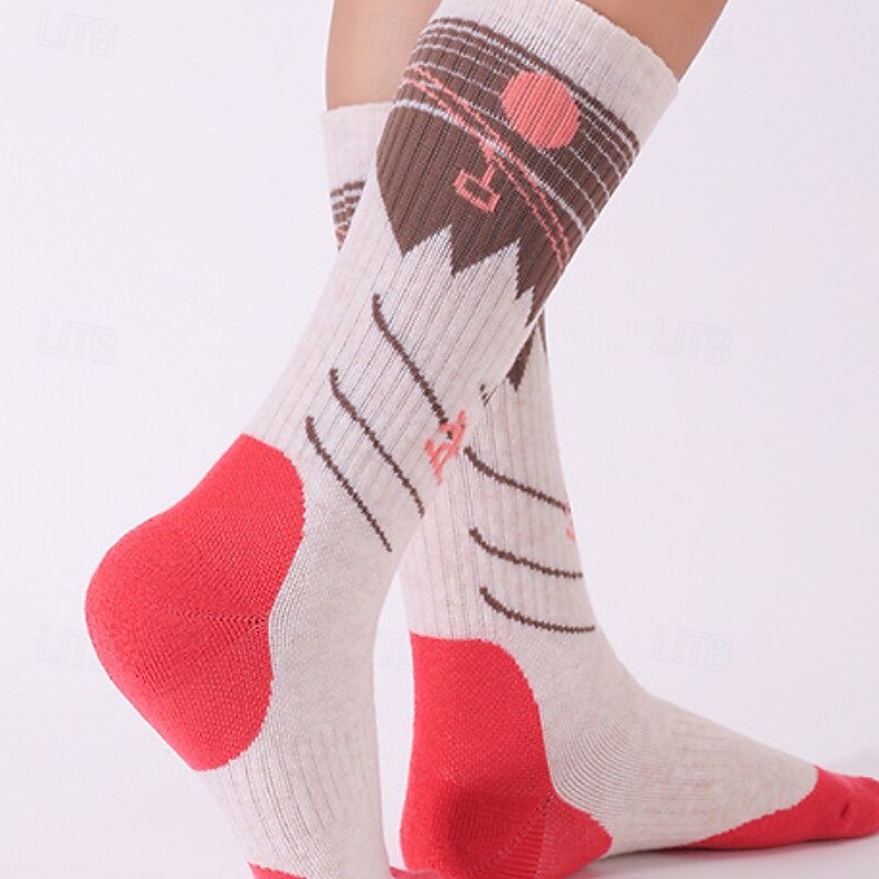 1 Par Mujer calcetines de lana merino Calcetines de senderismo Calcetines para correr Mantiene abrigado Transpirable Anti ampollas Grueso Invierno Al aire libre tripulación media Retazos Lana Merina 2025 - $14.49 –P13