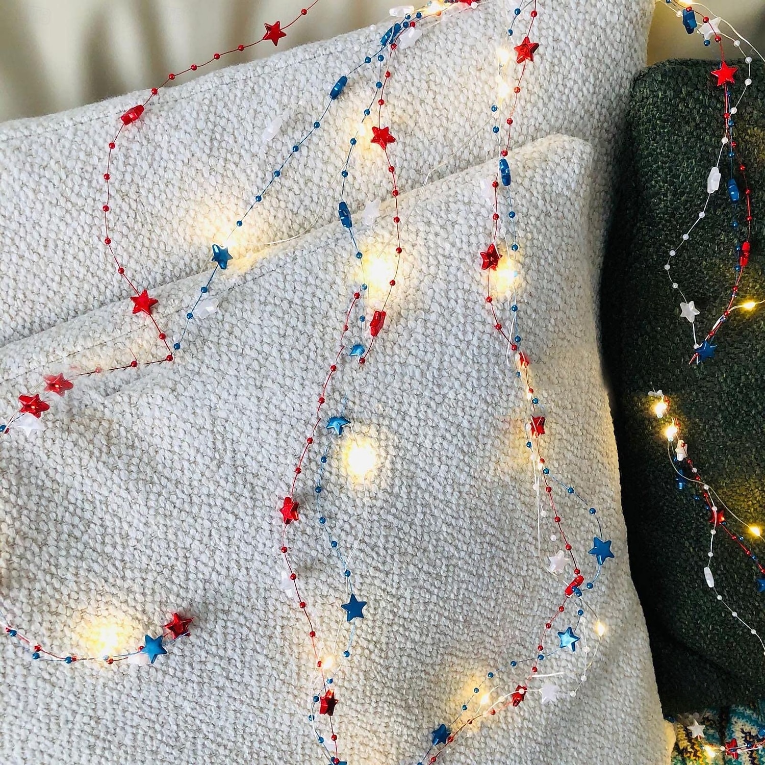 1 Pz Luce Decorativa a Stringa con 30 LED 3M Patriottica per il 4 Luglio Giorno dell'Indipendenza 250° Anniversario Giorno della Memoria Stringa di Luci Decorativa a Stelle Rosse Bianche e Blu Tema del 2026 a $12.99 –P3