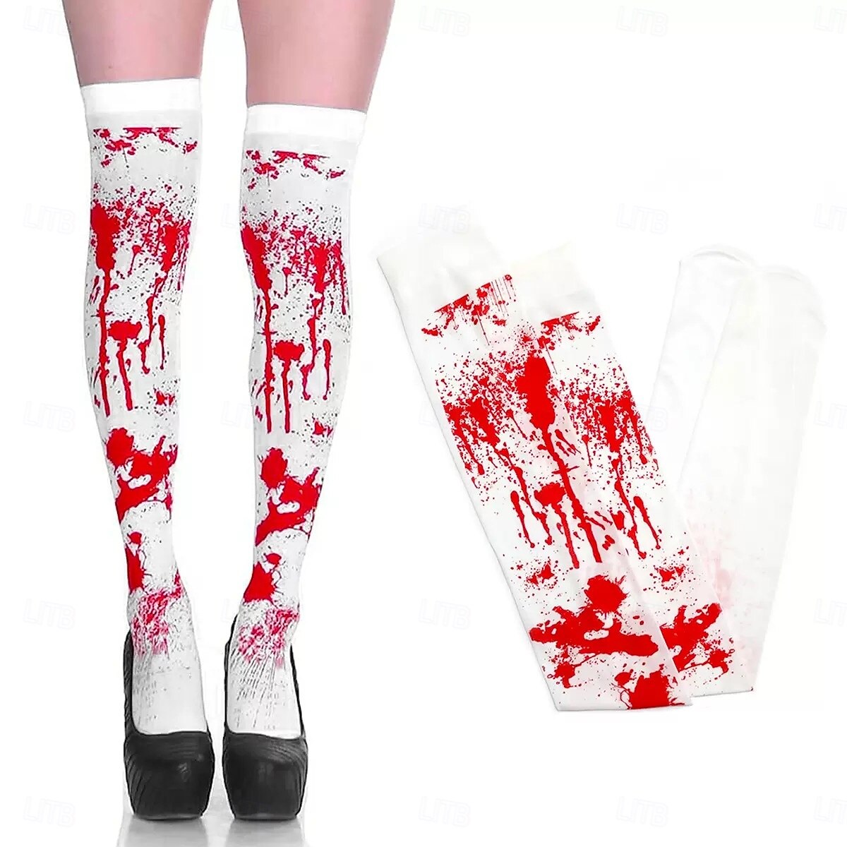 Kétrészes halloween parti véres kesztyű és vérfoltos zokni, tökéletes halloween cosplayhez, jelmezhez és ijesztő parti kellékekhez 2025 - $12.99 –P4