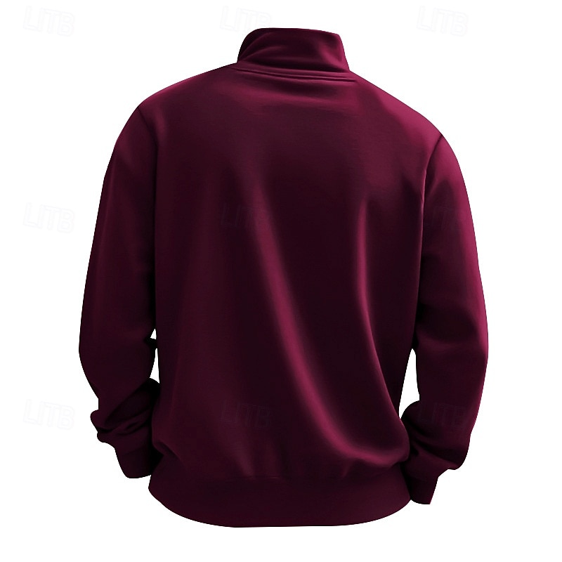 Hombre Sudadera Sudadera con un cuarto de cremallera Albaricoque Negro Blanco Vino Rojo Media cremallera Plano Deporte Diario Festivos Poliéster Ropa de calle Básico Casual Primavera Otoño Ropa 2025 - $21.99 –P18
