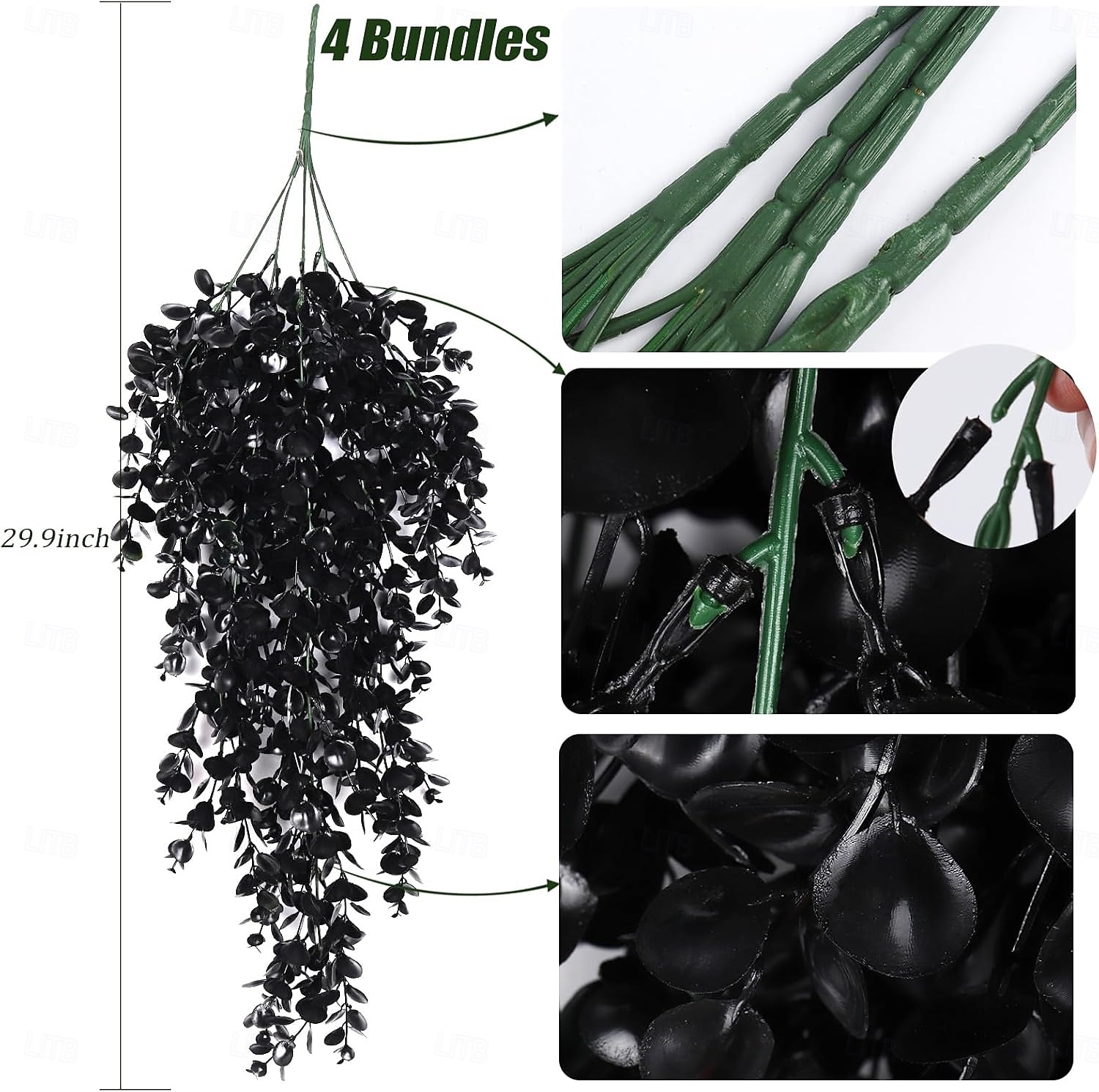 2/4 mazzi di piante artificiali di Halloween, foglie di eucalipto finte, finte piante verdi in plastica per esterni, per pareti, casa, stanza, patio, interni, mensole, ufficio, decorazioni del 2025 a $9.49 –P6