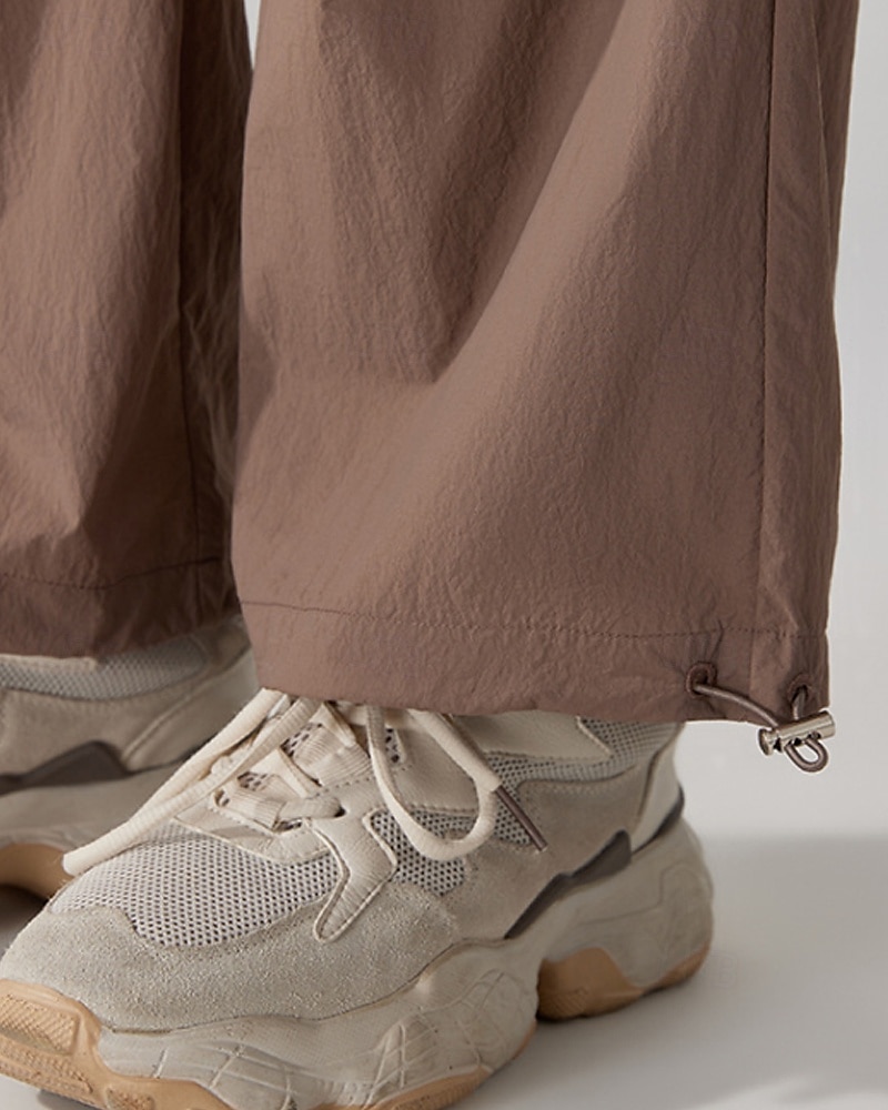 Damen Cargohosen Wanderhosen Gerade geschnittene Hose Außen Normale Passform Wasserdicht Sonnenschutz Winddicht Schnelltrocknend Unterteile Kordelzug Leicht Schwarz Khaki Camping / Wandern 2025 - $27.99 –P6